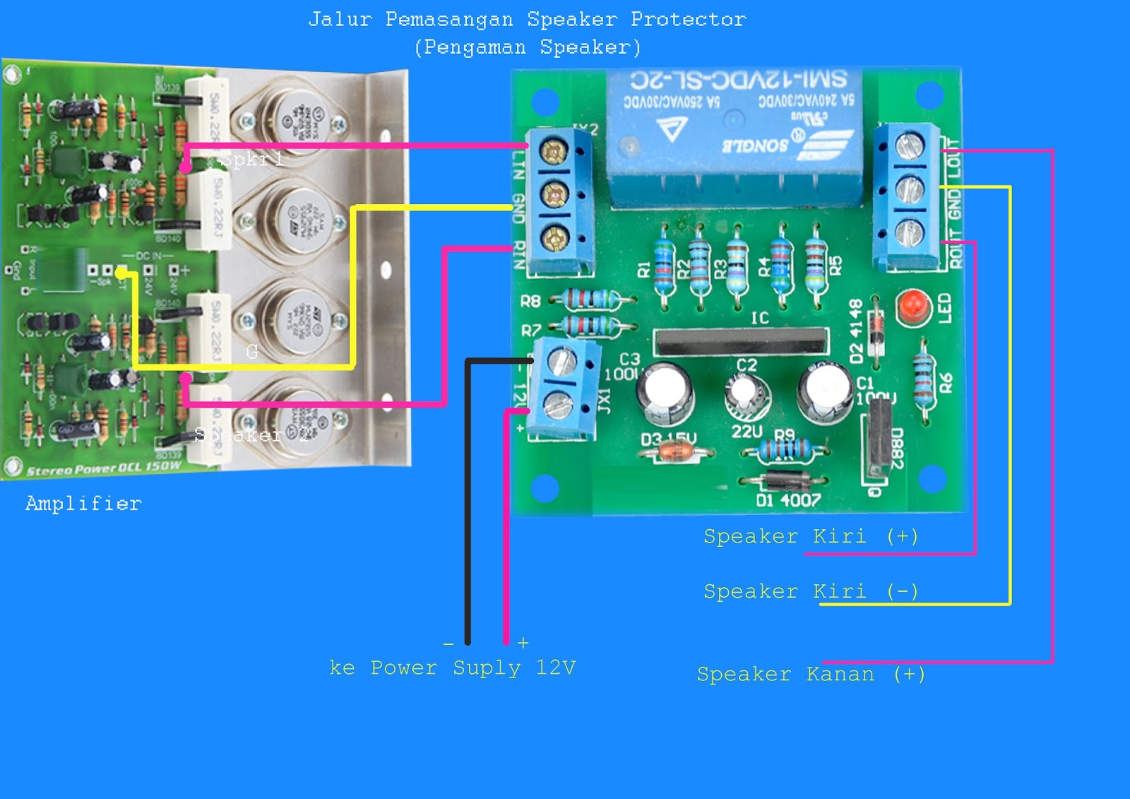 Cara pasang speaker protector pada power btl