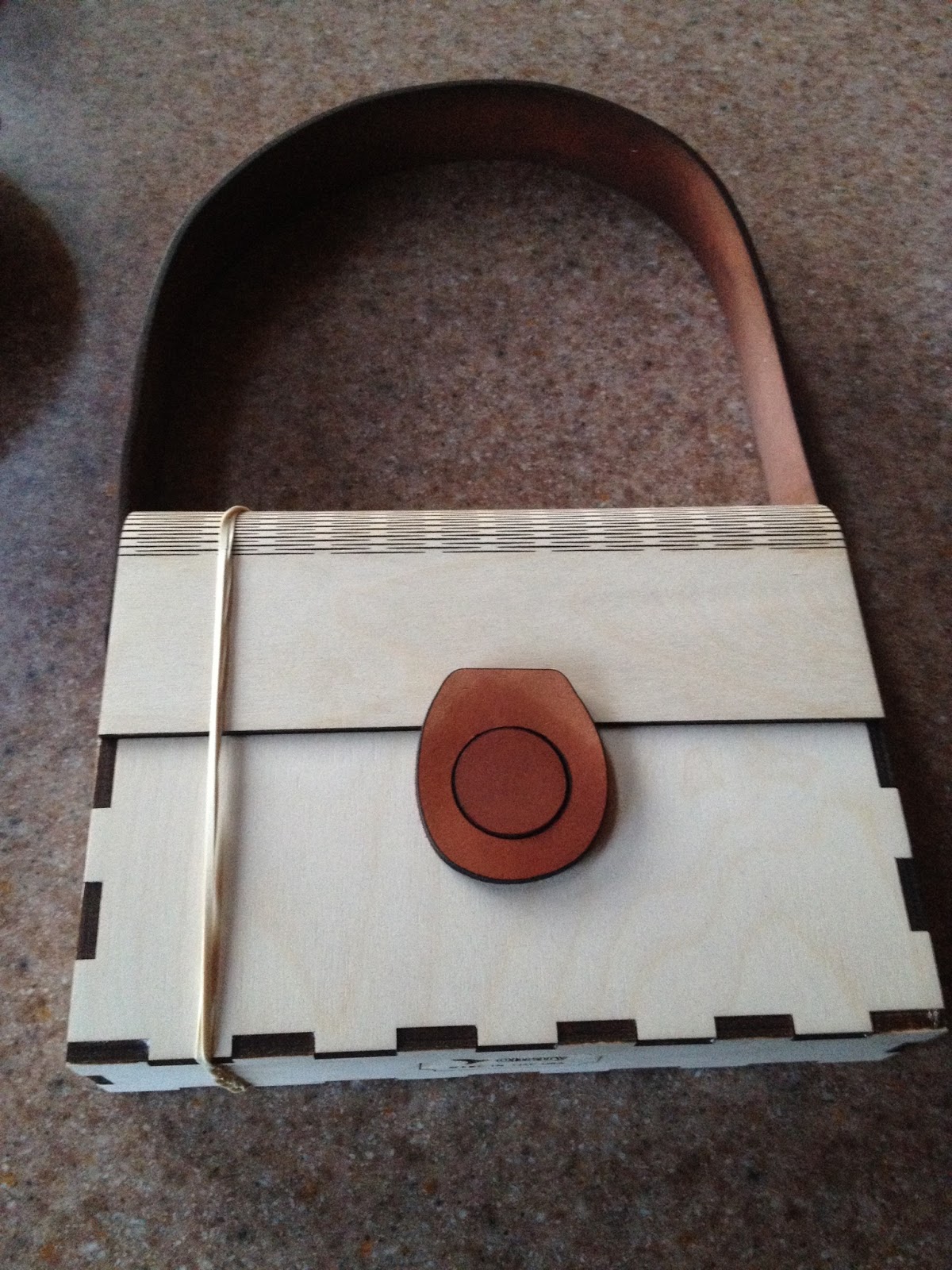 New Things I've Tried Lasercut Wood & Leather Purse