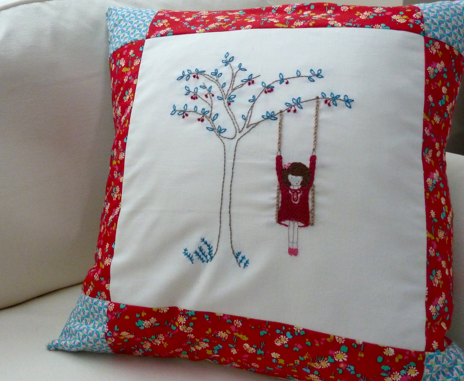 Modern Olivia Embroidered Cushion...Finished!