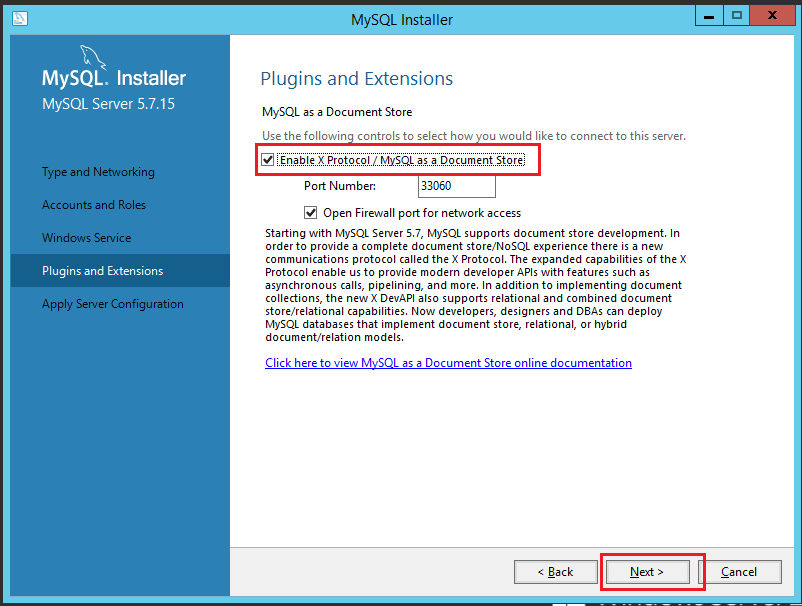 Mysql documentation. Mysql apply configuration.