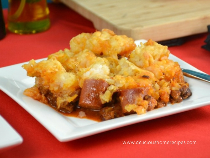 Chili Dog Tater Tot Casserole Chili Dog Tater Tot Casserole