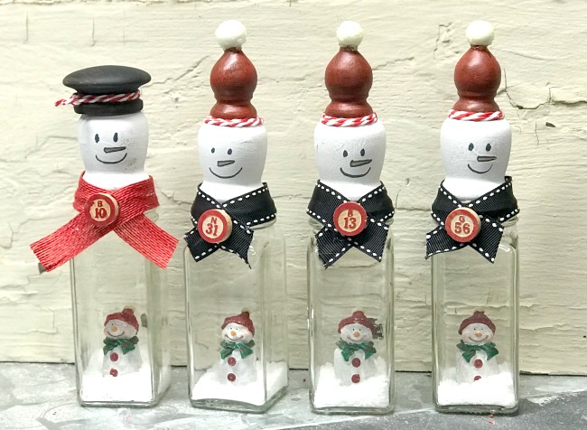 Snowmen in a Jar Christmas Decorations