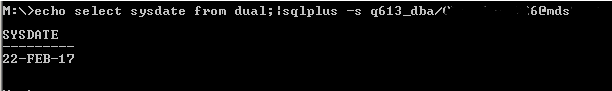 How to use a pipe (|) operator in Windows like Unix for sqlplus