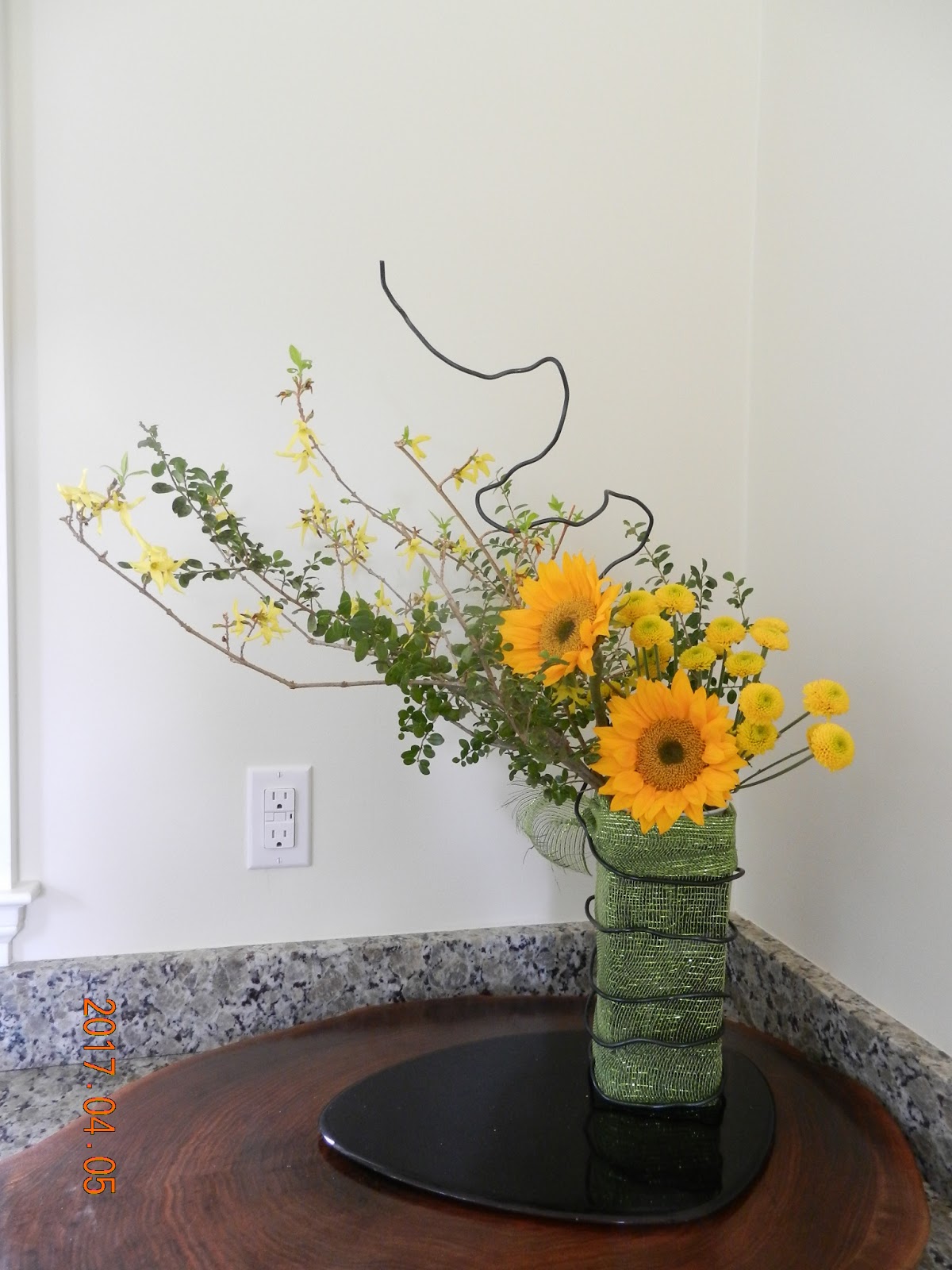 Orchids and Ikebana 2 Free Style Arrangemants Using Leftover Materials