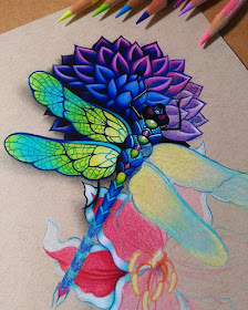 04-Dragonfly-WIP-Danielle-Washington-Brightly-Colored-Pencil-Drawings-www-designstack-co