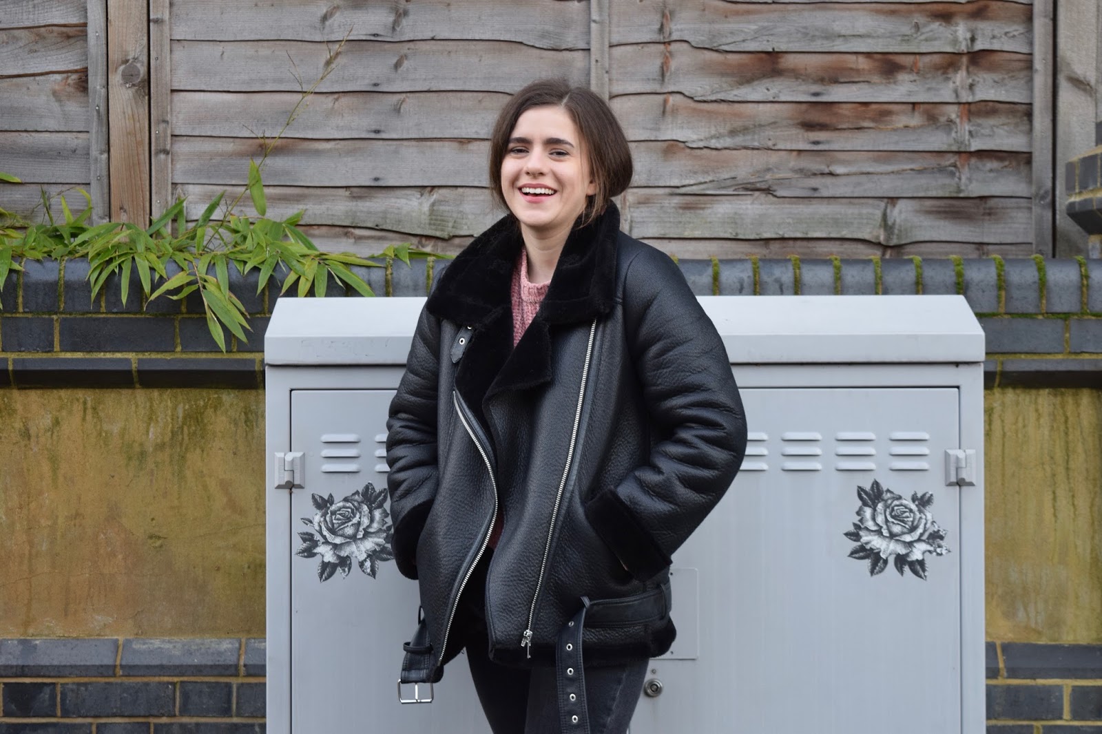 Back To Work Dressing And New Blog Design Charlotte S Road Faux Fur Collar Biker Jacket Zara