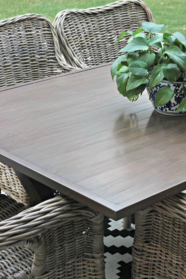 Metal Patio Table Makeover With Gel Stain Dimples And Tangles - How To Stain Patio Table