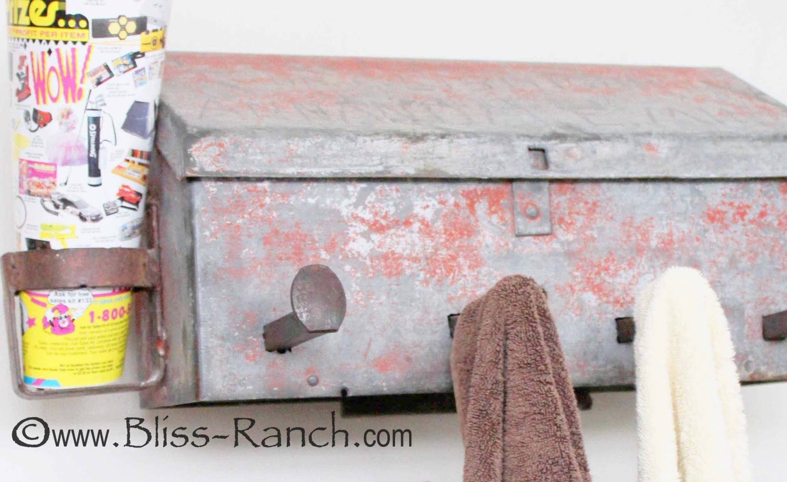 Vintage Mailbox Turned Towel Holder, Bliss-Ranch.com Vintage Mailbox Turned Towel Holder, Bliss-Ranch.com