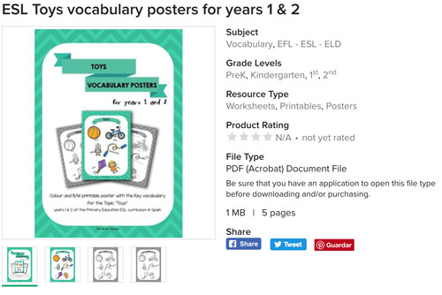 Preview gratuita de los Posters y worksheets de vocabulario específico para primero y segundo de educación primaria en el área de inglés como lengua extranjera. Preview gratuita de los Posters y worksheets de vocabulario específico para primero y segundo de educación primaria en el área de inglés como lengua extranjera.