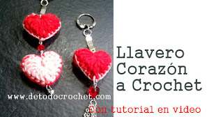 Llavero corazón en tejido crochet tutorial paso a paso.
