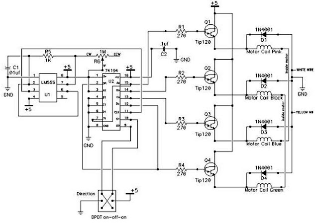 Драйвер для шагового двигателя своими руками схема на ne555