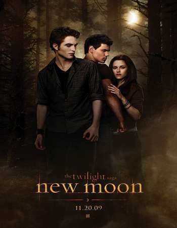 Poster Of The Twilight Saga New Moon 2009 Hindi Dual Audio 550MB BluRay 720p HEVC Free Download Watch Online downloadhub.in