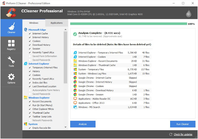 CCleaner For Windows - برنامج تنظيف الكمبيوتر سي كلينر CCleaner For Windows - برنامج تنظيف الكمبيوتر سي كلينر