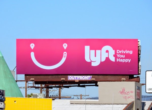 Lyft Driving you happy Smile billboard Lyft Driving you happy Smile billboard