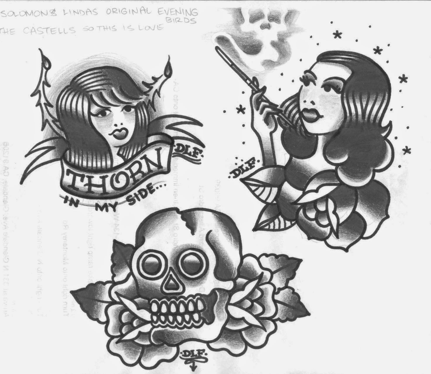 NEW2TATTOO: OLD ROSE TATTOO from EAST LOS ANGELES TATTOO FLASH & ART