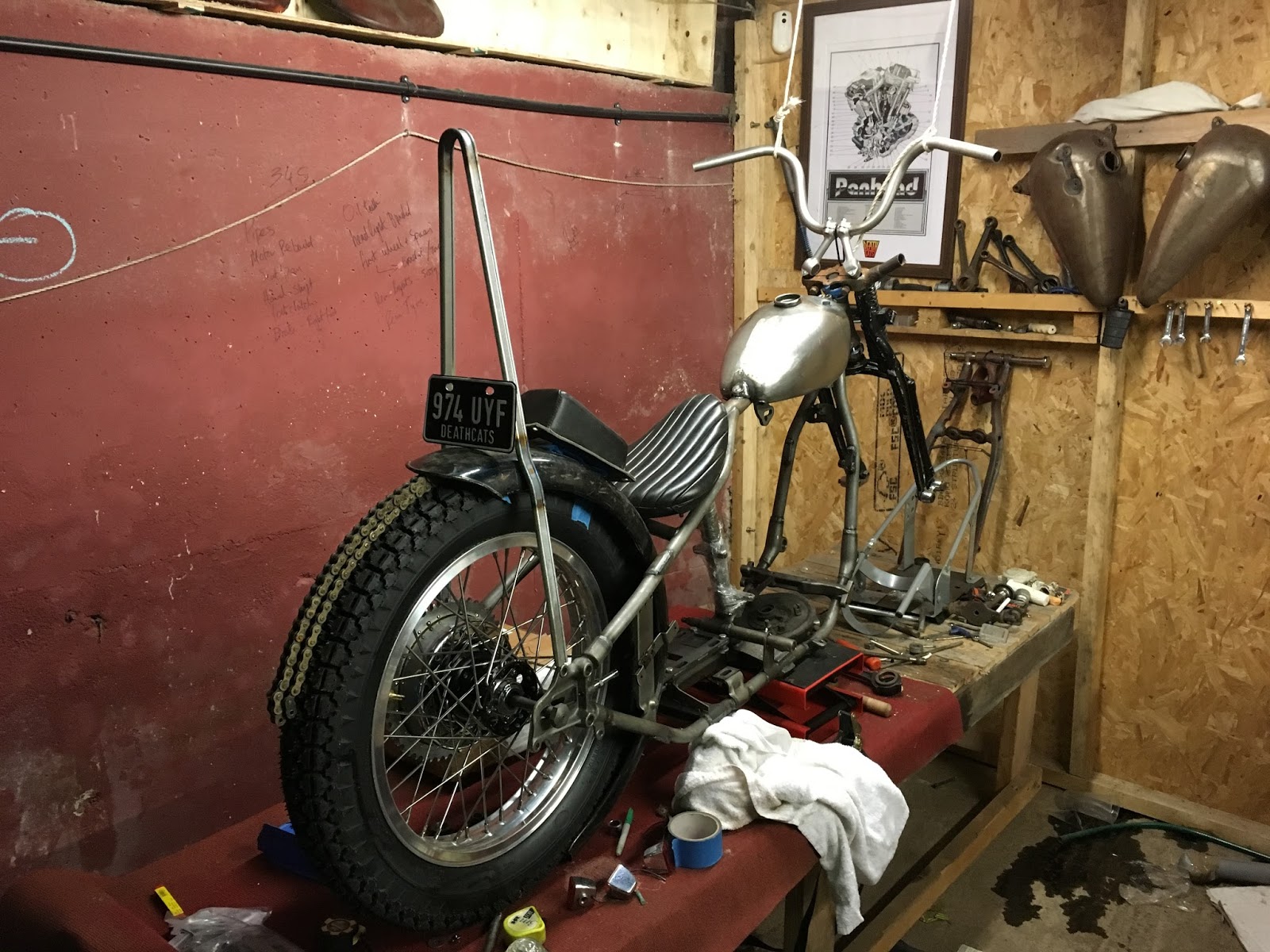 Deathcat Parts Co Knuckle Sissy bar