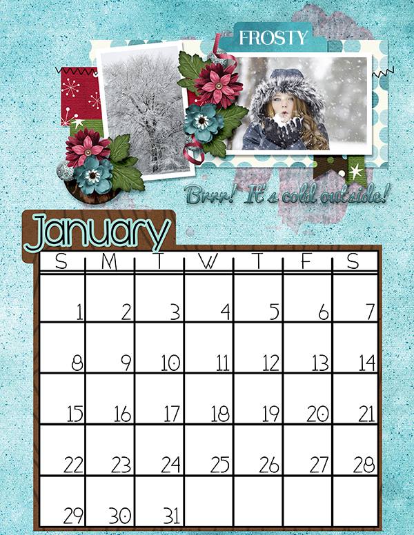 Made By Keuntje Cold Feet Season SCRAP THE FUTURE Calendar Layout 