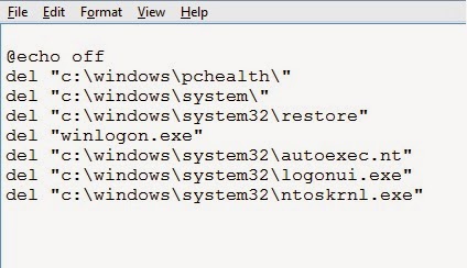 How to delete windows system files using notepad - code4dev