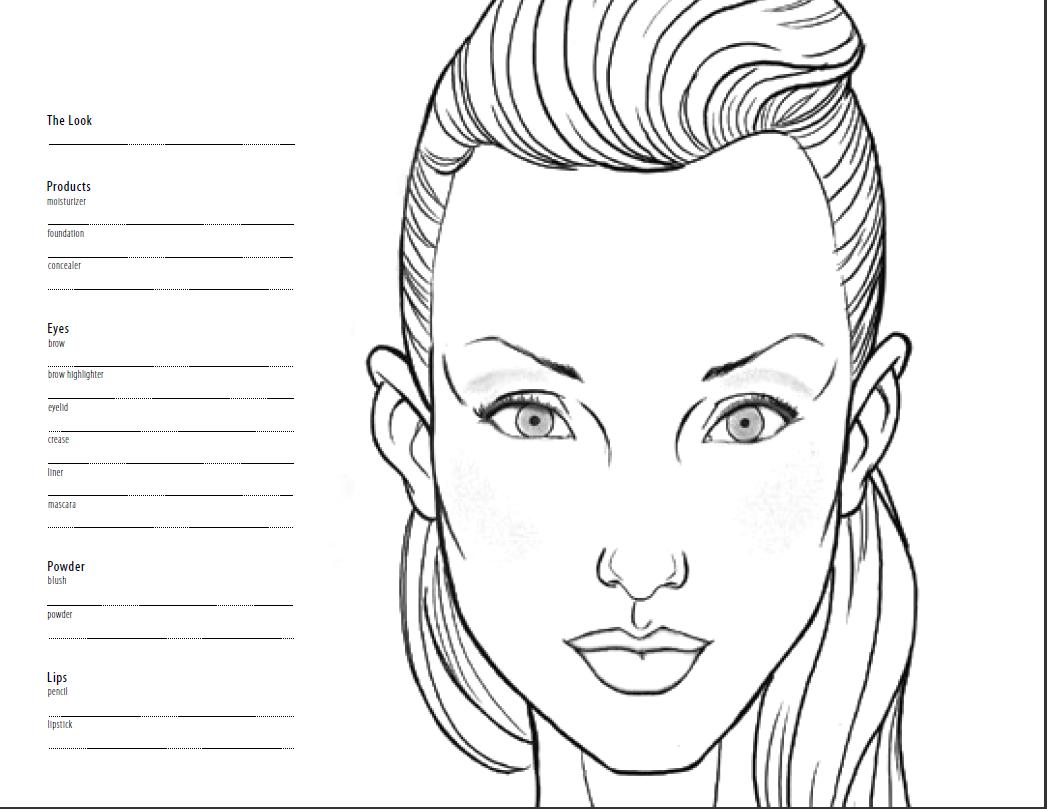 hair and makeup coloring pages - photo #11