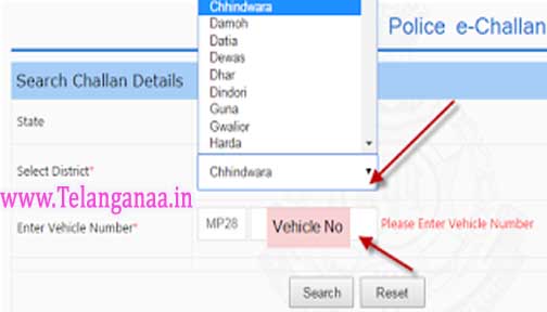 Madhya Pradesh Traffic Police E-Challan Status Check and Online Payment