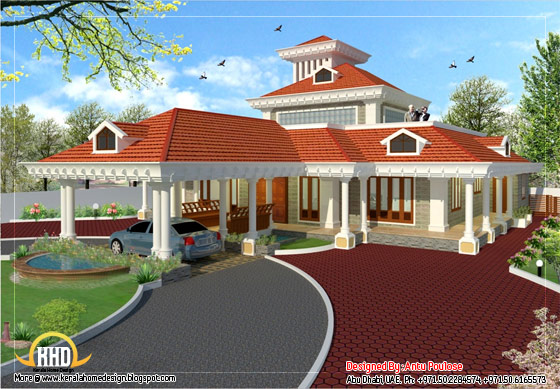 Kerala style traditional house  - 3350 Sq. Ft. (311 Sq. M.) (372 Square Yards) - March 2012