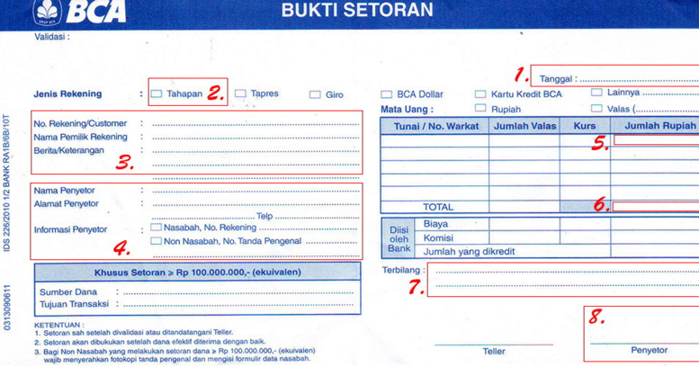Cara Setor Tunai Bca Lewat Teller Roket Tronik Vocer