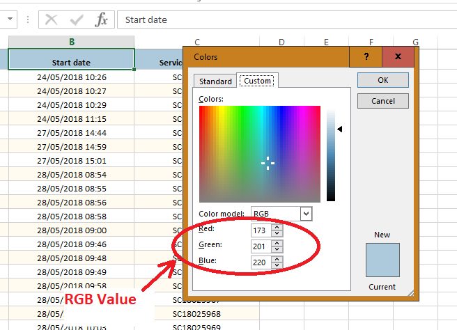 Vb Rgb Color Chart