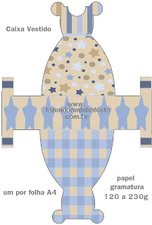 Estrellas Beige y Azul: Cajas para Imprimir Gratis. Estrellas Beige y Azul: Cajas para Imprimir Gratis.
