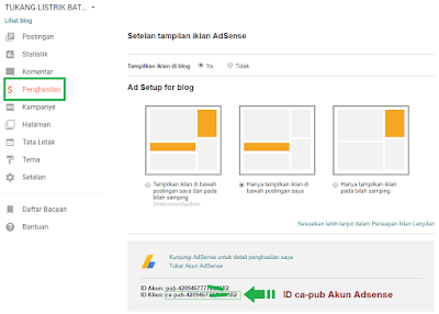Melihat id ca-pub akun adsense di blogger Melihat id ca-pub akun adsense di blogger