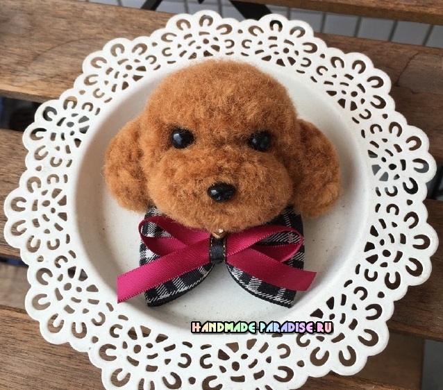 Голова игрушки из помпонов. Мастер-класс (10)