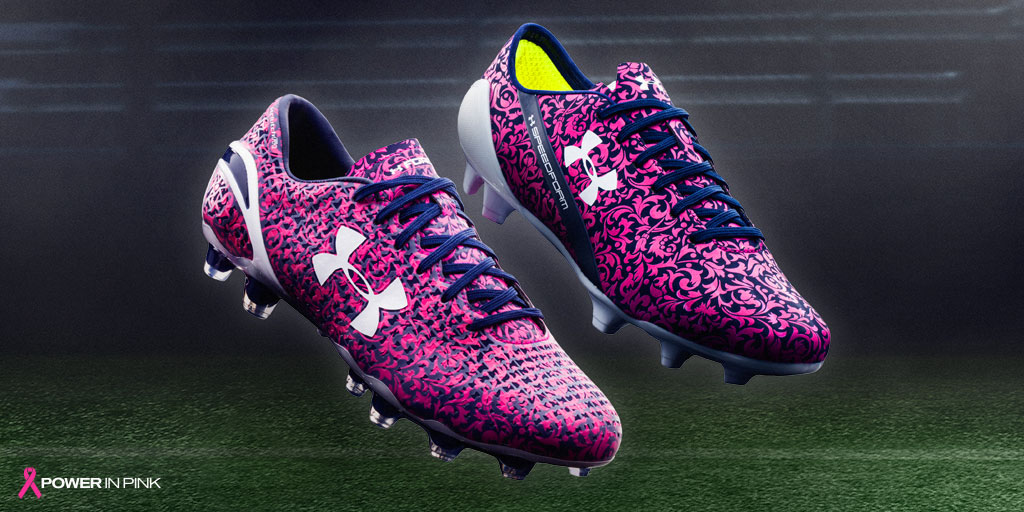 Pink football under armour deals