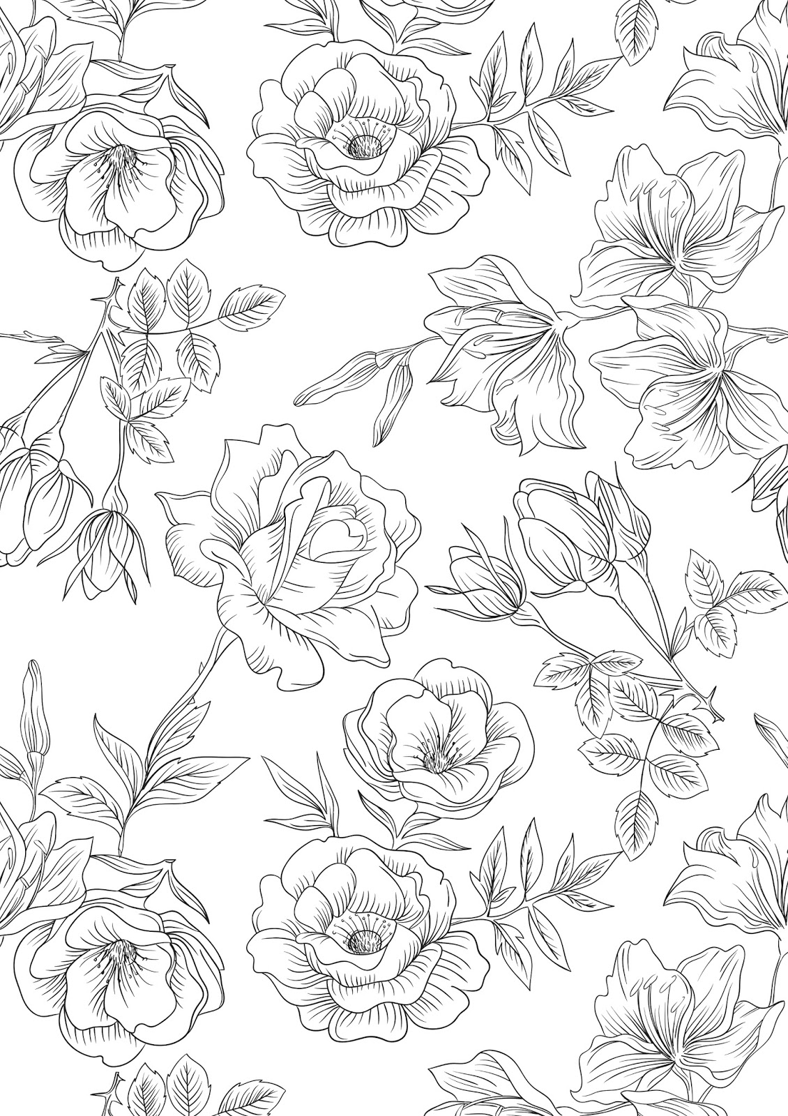 FREE FLORAL PRINTABLE COLOURING SHEETS. | Gathering Beauty