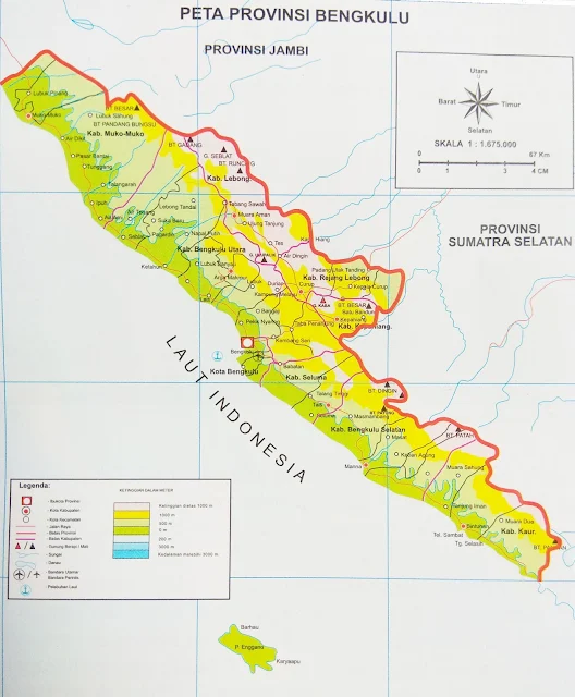 Gambar Peta Administrasi Provinsi Bengkulu
