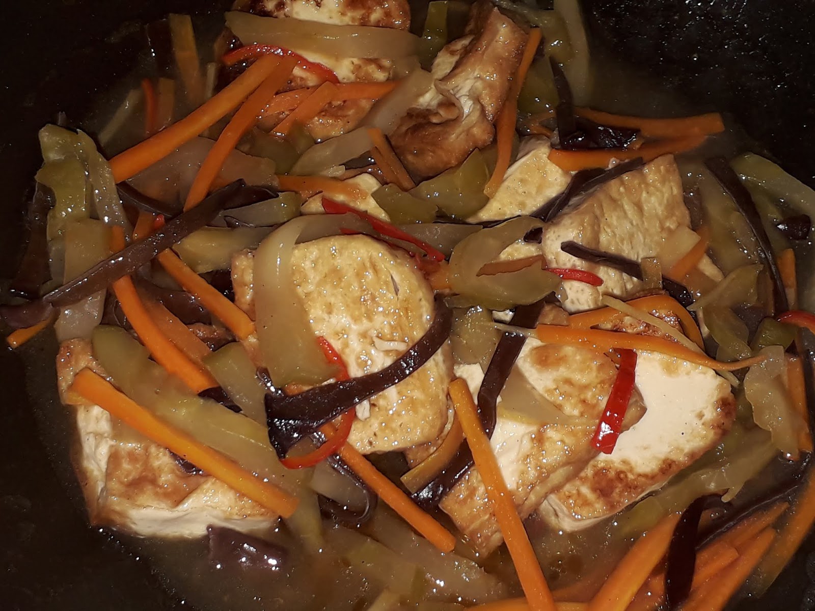 Cooking Pleasure STIR FRIED TOFU WITH SZECHUAN VEGETABLE [CAI CHOY]