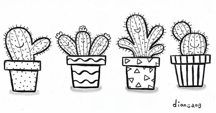 Paling Baru Gambar Sketsa Bunga Kaktus - AsiaBateav