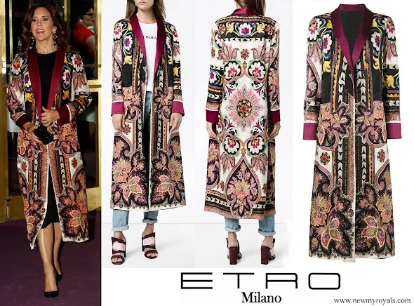 Crown Princess Mary wore ETRO Reversible Robe Coat