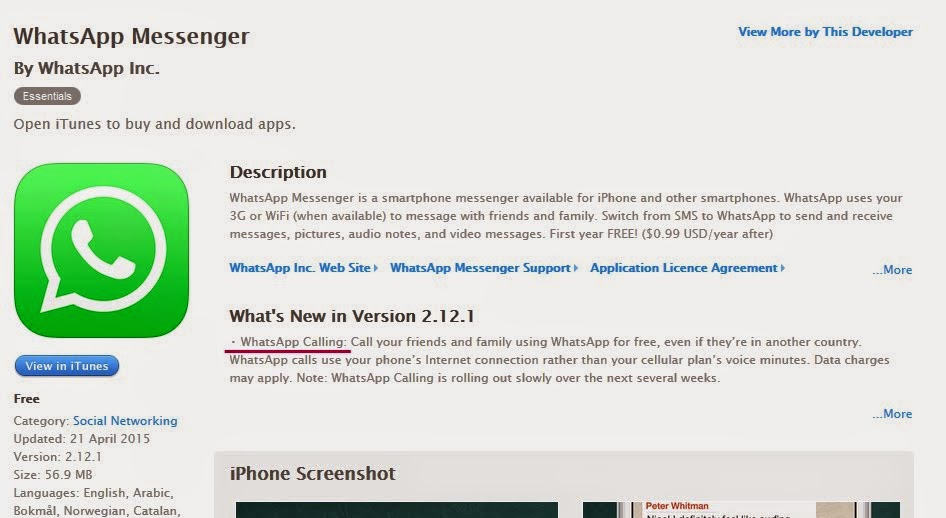 طريقة تفعيل المكالمات الصوتيه فى تطبيق الواتس اب لهواتف ايفون Whatsapp vioce call for iphone Whatsapp vioce call for iphone