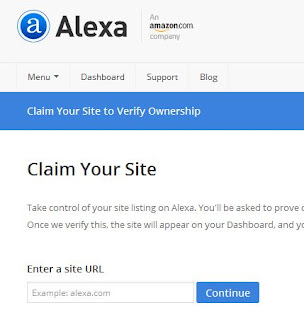 Verifikasi Blog di Alexa 