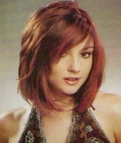 Medium Length straight hair with bangs and layers Now}