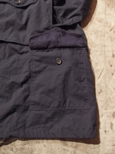 engineered garments over parka in navy nyco ripstop