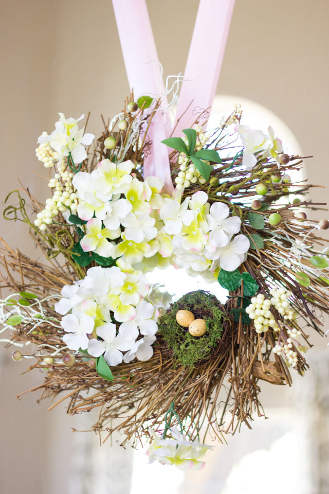 Pretty spring wreath with bird's nest from Oriental Trading Pretty spring wreath with bird's nest from Oriental Trading