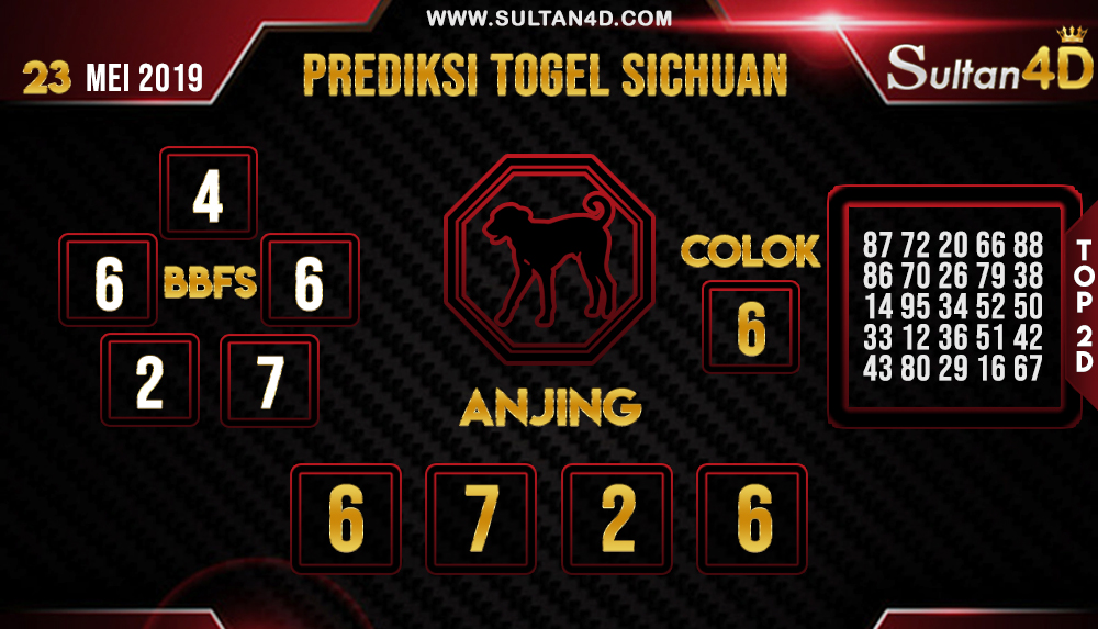 PREDIKSI TOGEL SICHUAN SULTAN4D 23 MEI 2019