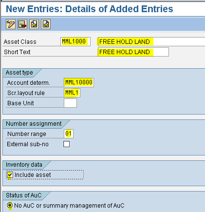 SAP - FICO MODULE LEARNING: Define Asset Classes in SAP