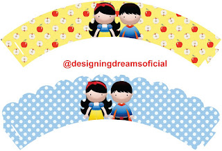 Snow White Baby: Free Printable Wrappers and Toppers for Cupcakes, Invitations and Candy Bar Labels. 