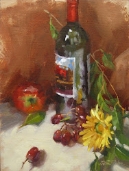 still wine bottle oil painting fine werner karen artists demonstration