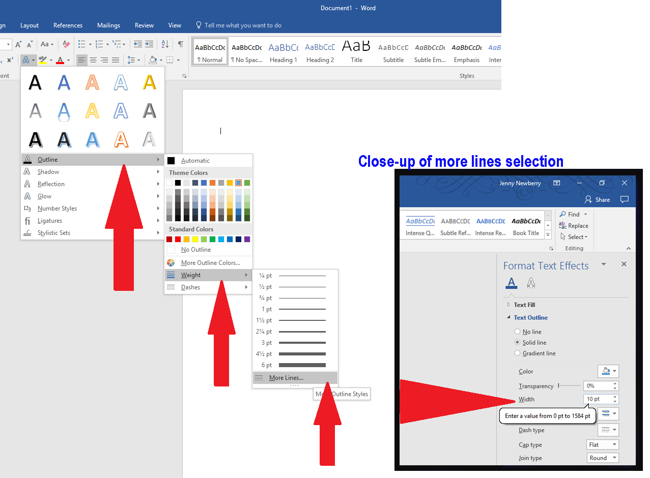 How to Print Extra Large Hollow Letters from a Word Document