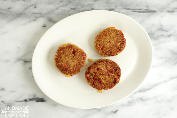 making little quinoa patties for dinner