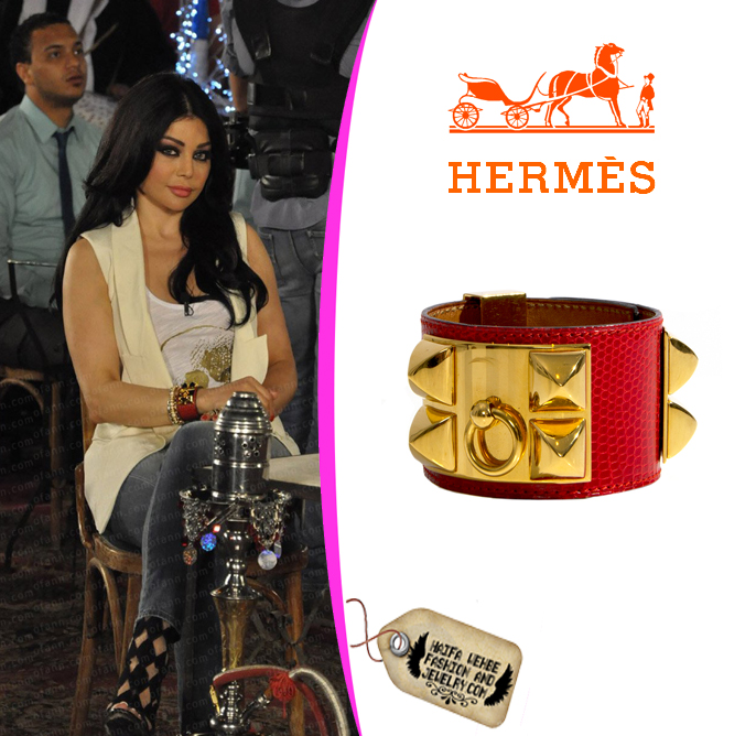 Haifa wehbe fashion and jewelry: Haifa Wehbe wearing Hermes Collier de