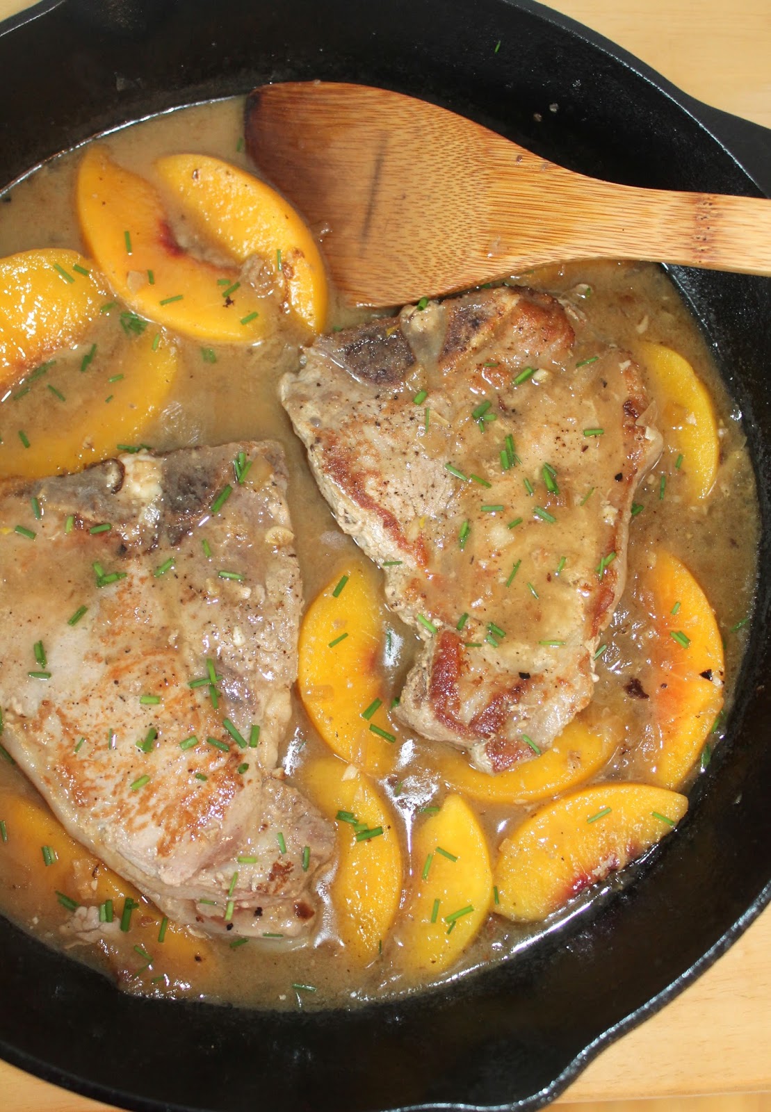 Savory Moments Skillet peaches & cream pork chops