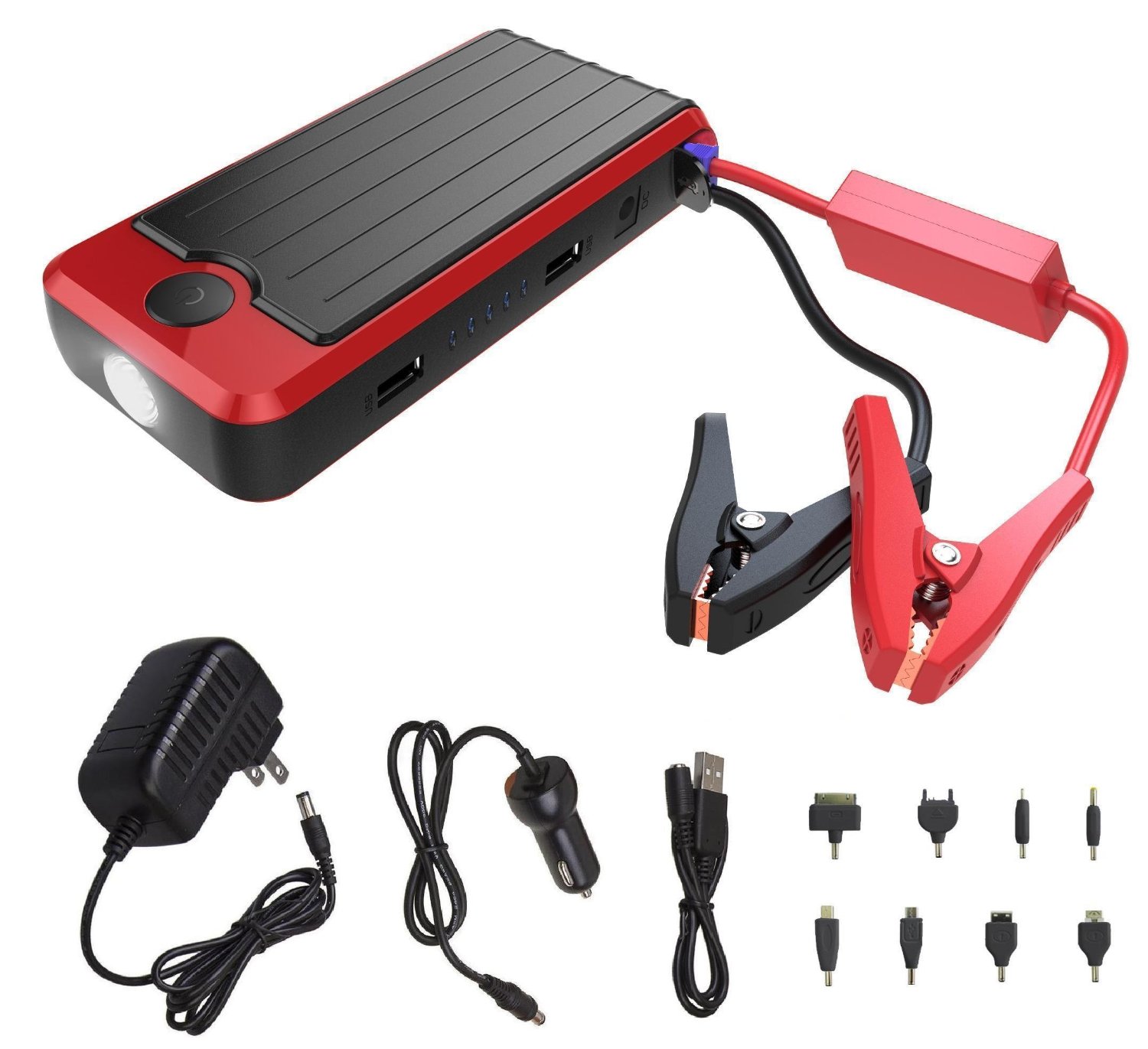 PowerAll PBJS12000R Rosso Red/Black Portable Power Bank and Jumper